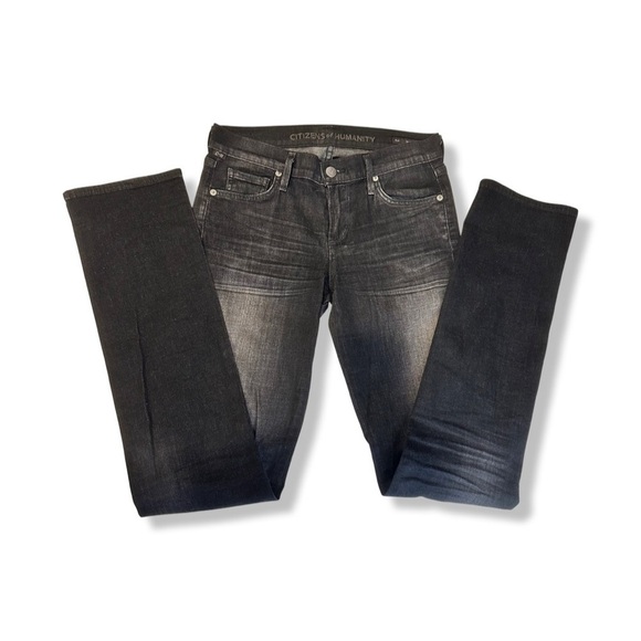 Citizens of Humanity Ava Low Rise Straight Leg Black Jeans EUC Style 1278C-285 - Picture 2 of 8